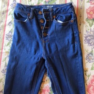 blue skinny jeans (high rise).